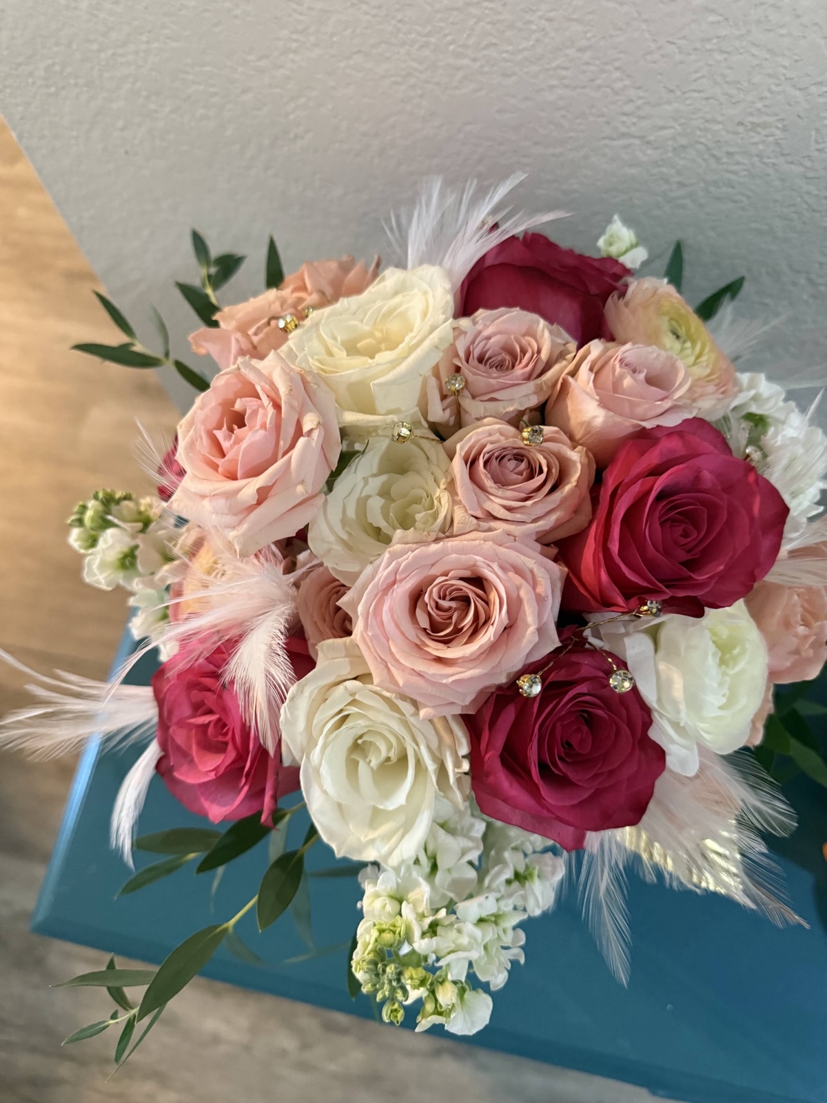 Deborah’s floral work · Pink garden roses