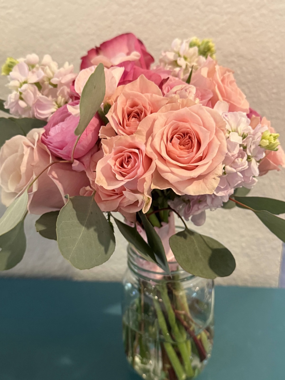Deborah’s floral work · Roses in a vase